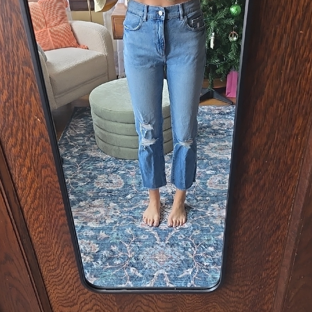 Women's Blue Distressed Jeans
